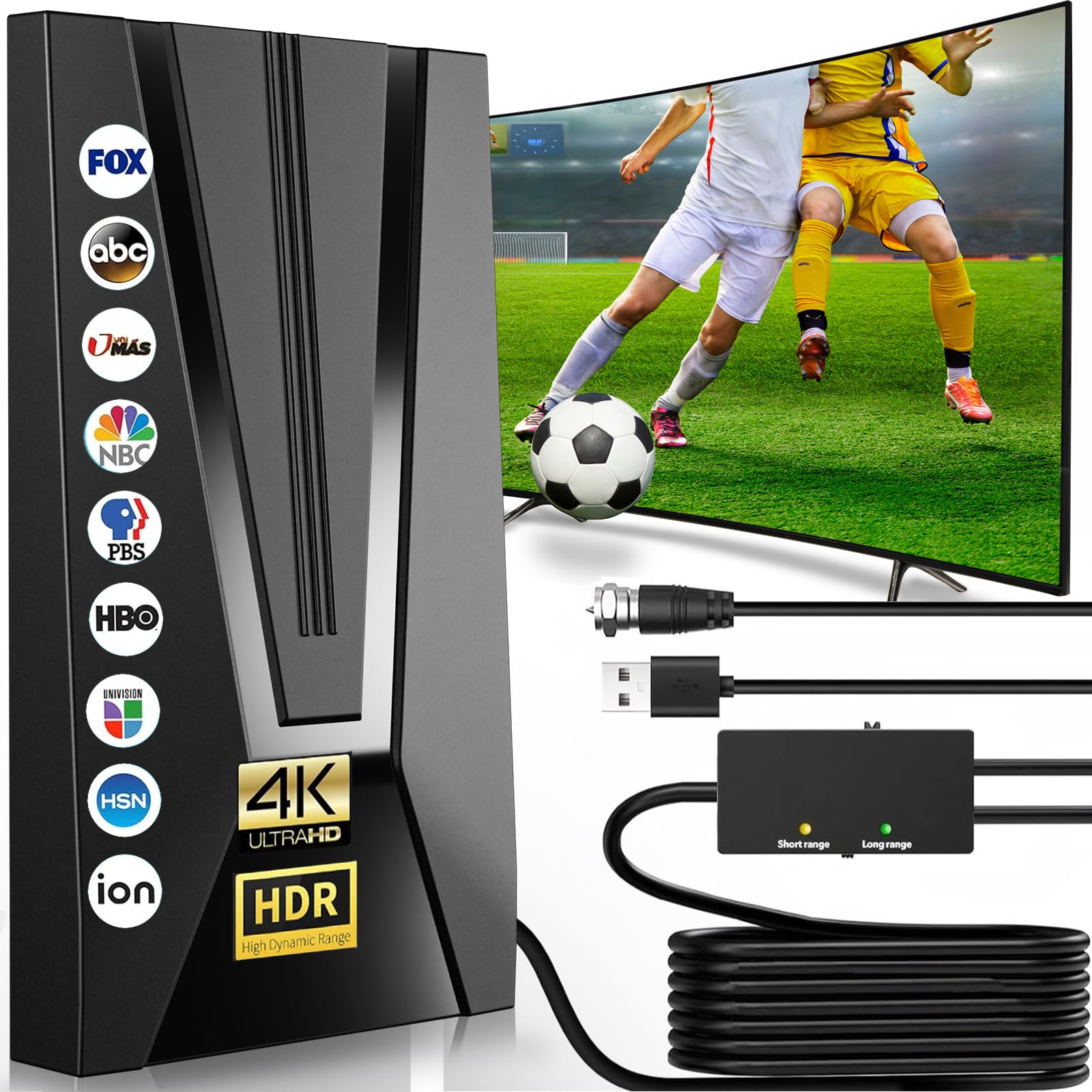 Amazon.com: 2025 Upgraded HD TV Antenna, 1800+ Miles Range Indoor